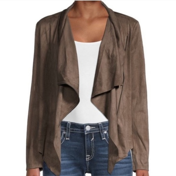 Grey Waterfall Faux Suede Jacket Bought From Nordstrom Rack Size Small NWT Dalia - Picture 4 of 6